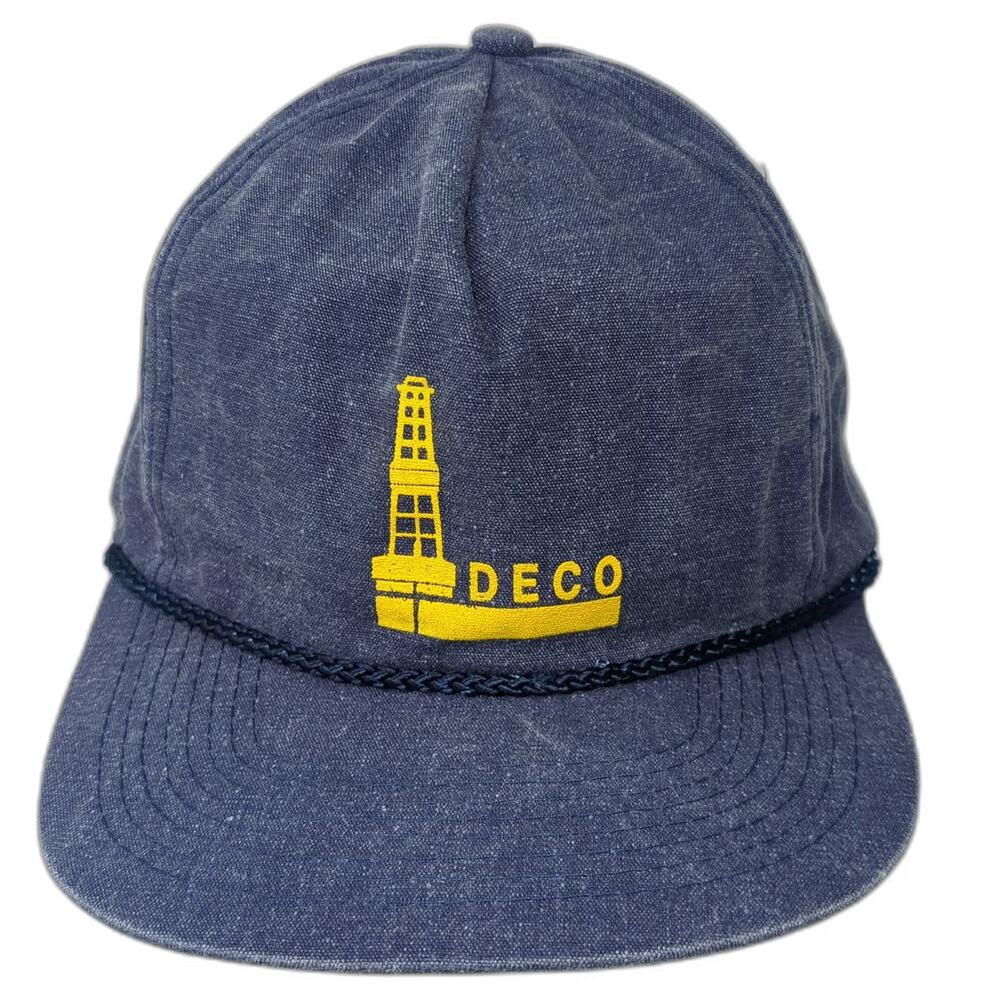 Cobra Caps 5 Panel Blue One Size Hat Braided Rope Snapback Ideco Oil Derrick